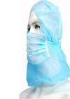PP Non Woven Disposable Hood Space Cap Sew With 2/3 Ply Face Mask Free Samples
