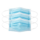 Blue Disposable Face Mask 3 Layer Filtration Non Woven With Elastic Ear Loop