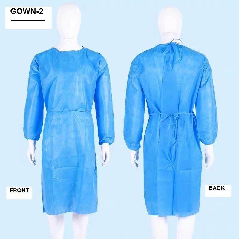 PP Disposable Medical Gowns Lightweight Non Woven With Elastic Cuff Non Sterile