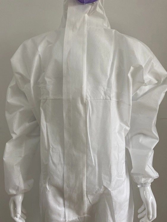 Type 5 &amp; 6 Coverall Waterproof Microporuous Medical Protection Suit White With Hood