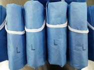Blue Disposable Medical Gowns Low Linting Water Resistance For Operation Room