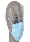 Anti Fog 3 Ply Disposable Face Mask With Transparent Plastic Visor Fluid Repellent