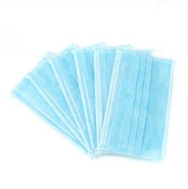 Blue Disposable Face Mask 3 Layer Filtration Non Woven With Elastic Ear Loop