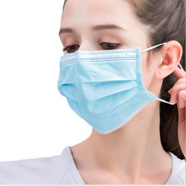 Blue Disposable Face Mask 3 Layer Filtration Non Woven With Elastic Ear Loop