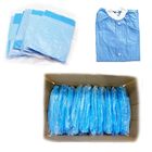 Blue Waterproof SMS Disposable Warm Up Jacket Scrubs With Knitted Collar Cuff