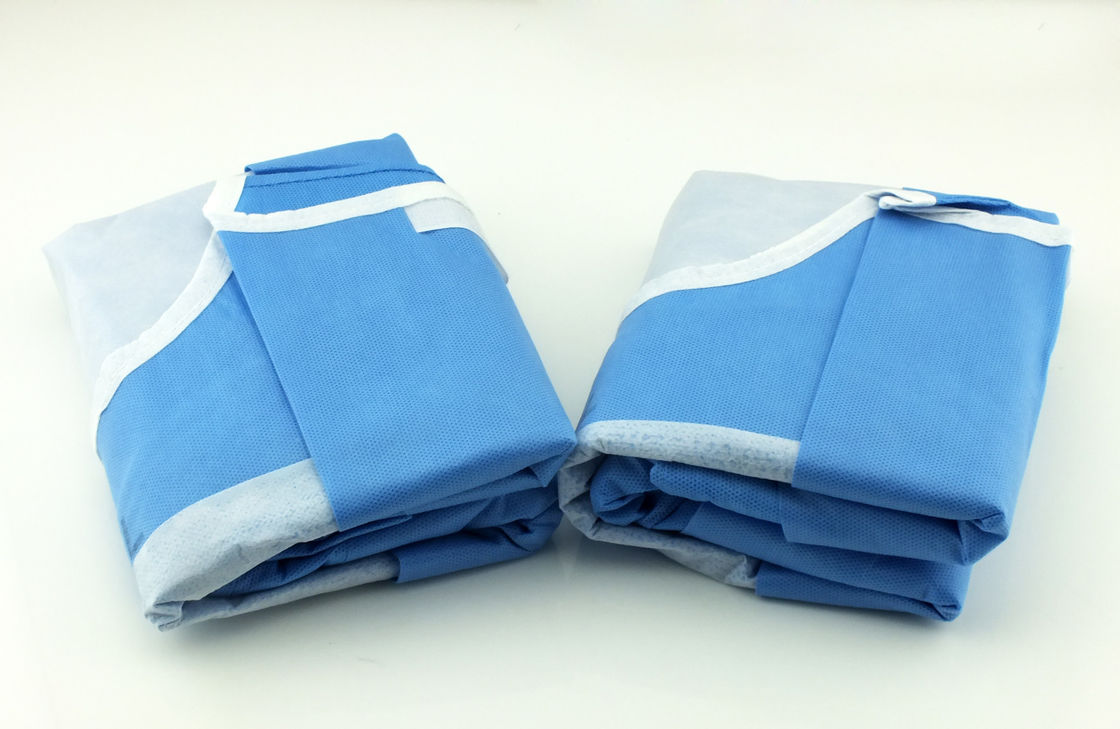 Non Woven Disposable Medical Gowns Long Sleeve Dustproof Water Resistant