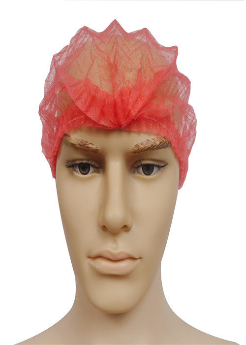 Non Woven Disposable Head Cap / Disposable Hair Cover CE ISO Certificate