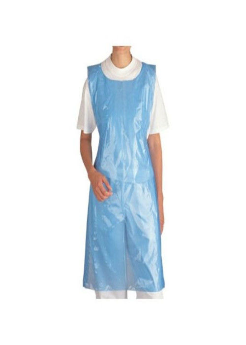 Non Toxic Disposable Blue Plastic Aprons Dust Resistant For Daily Life Using