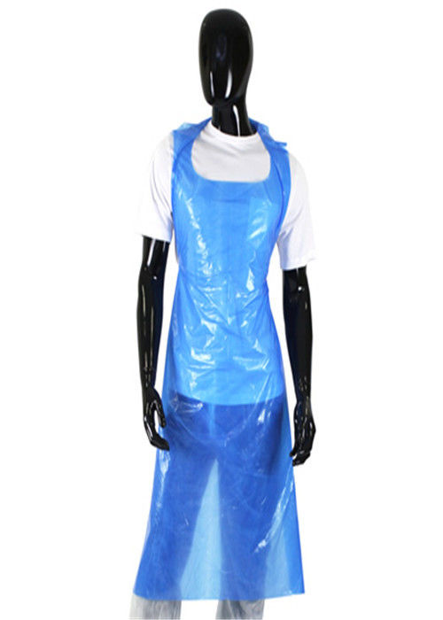 Flat Pack Disposable Lab Aprons ，Plastic Disposable Aprons With Round Neck
