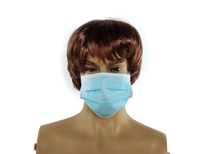 Blue Color Disposable Face Mask With Elastic Ear Loop , Mouth Mask For Protection
