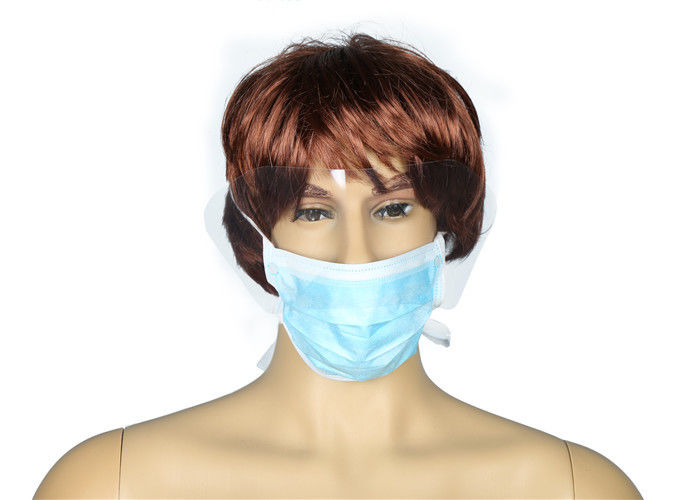 Hygienic Protective Disposable 3 Ply Face Mask With Transparent Eye Shield