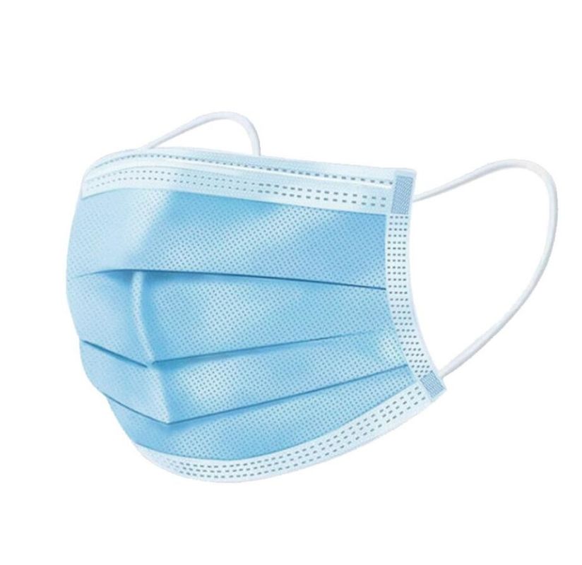 Non Woven Blue Disposable Face Mask 17.5*9.5cm Size OEM / ODM Available